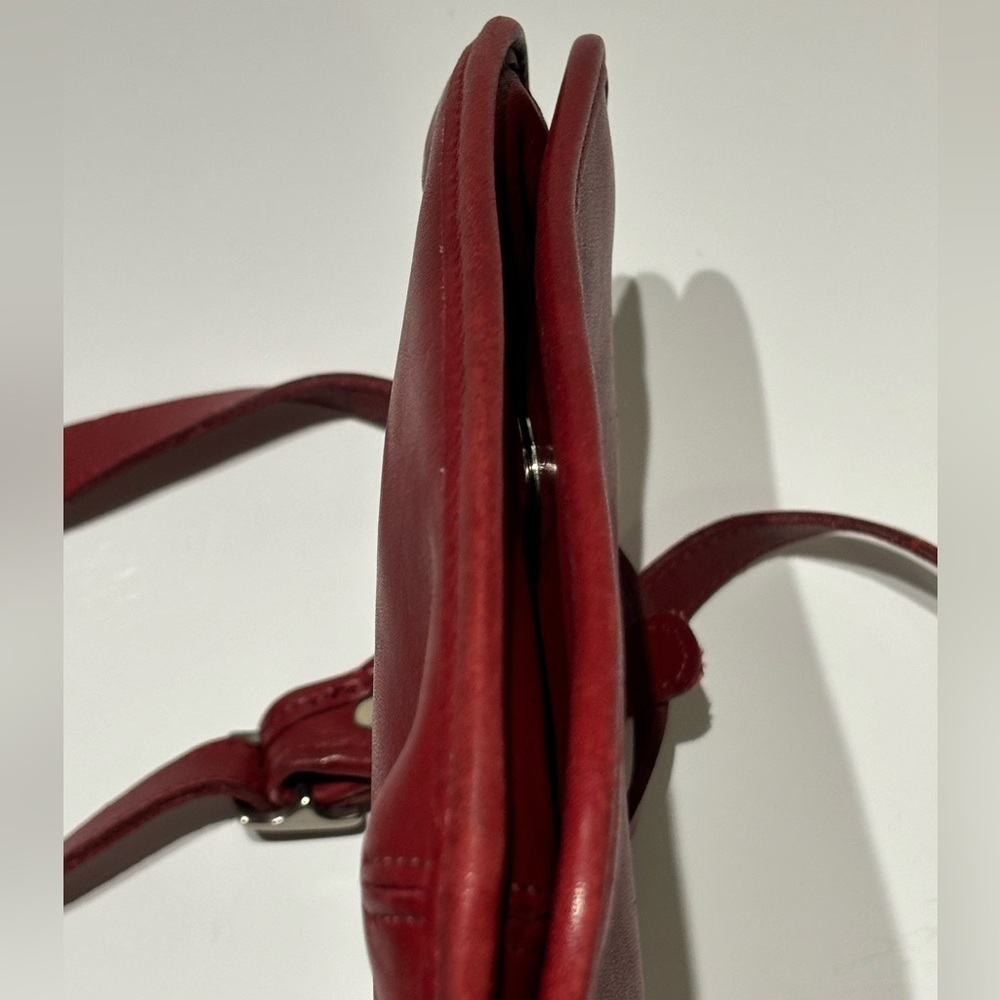 Rare Vintage Coach Red “Hippie Flap” Leather Bag - Picture 13 of 16
